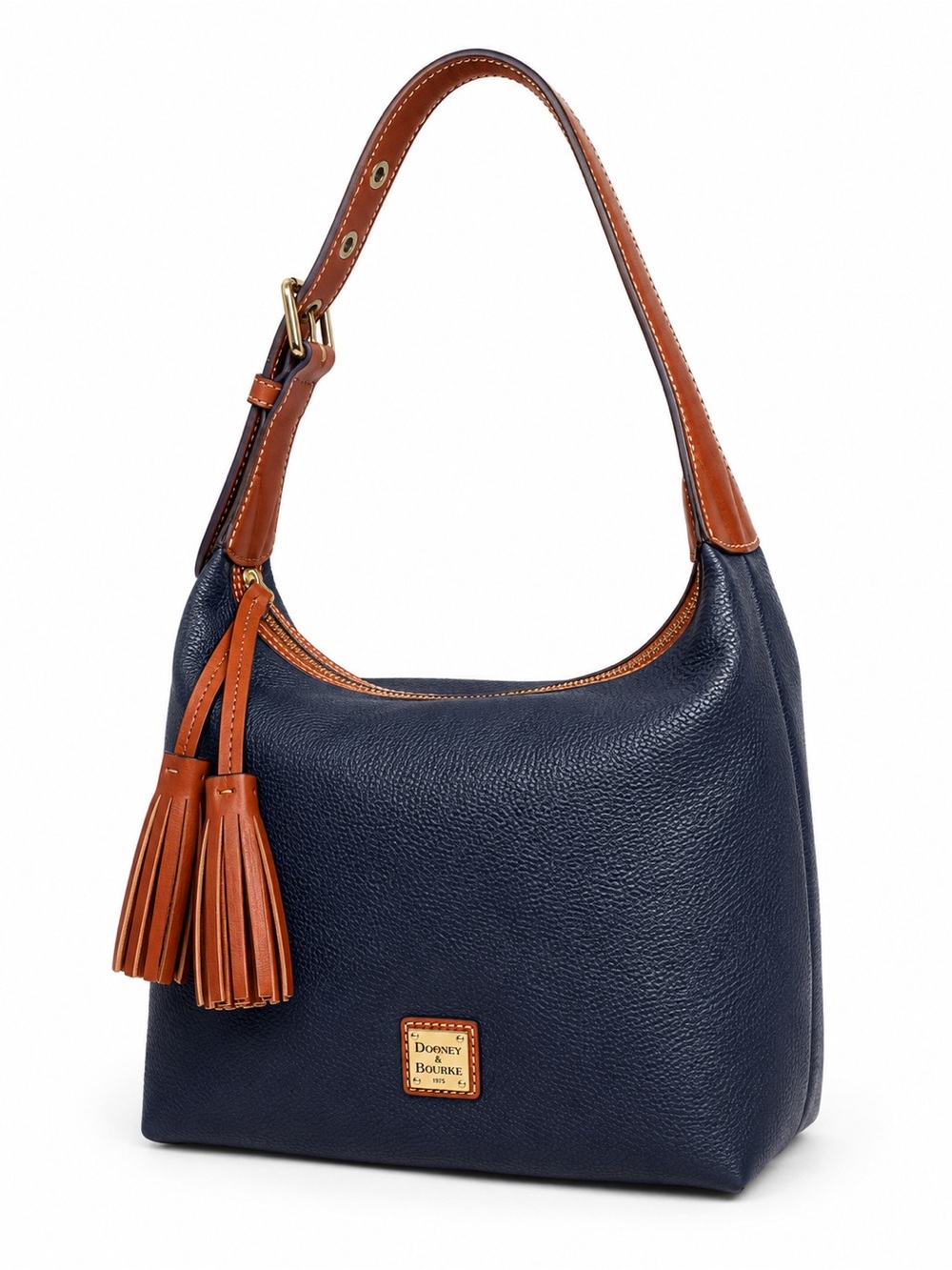 Dooney & Bourke Paige Sac Navy Pebble Grain Leather Hobo Shoulder Bag - Picture 3 of 16